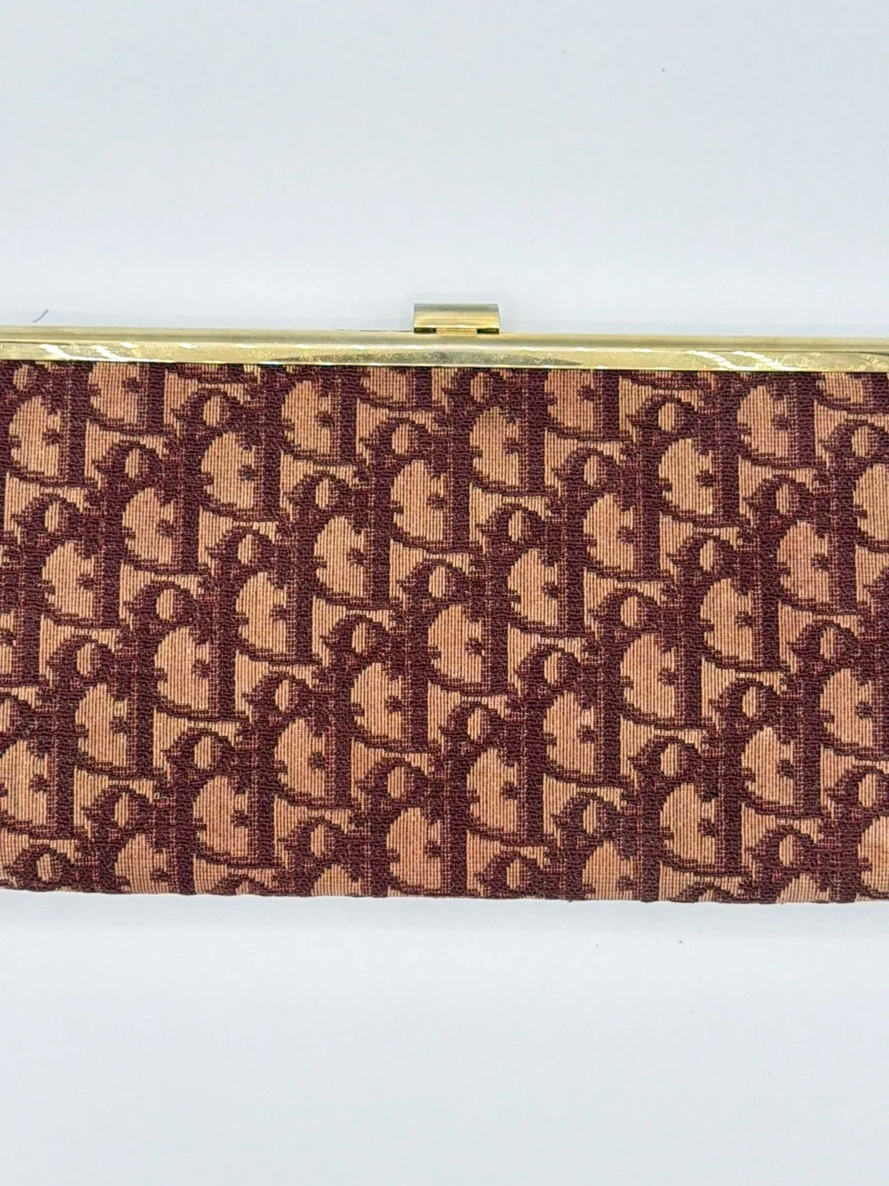 Vintage Burgundy Christian Dior Monogrammed Clutch